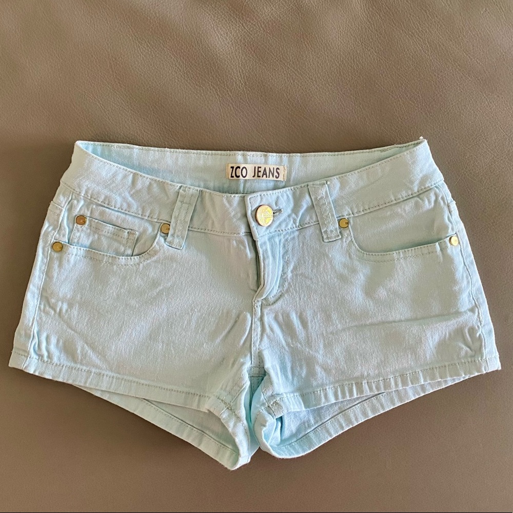 ZCO Jean Shorts in Mint Green